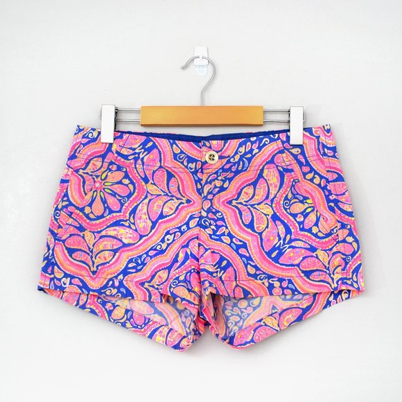 LILLY PULITZER Pink Blue Paisley Print Shorts - Picture 1 of 6